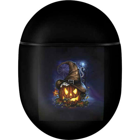 Halloween Cat and Jack O Lantern Pumpkin by Sarah Richter Google Pixel Buds Skin